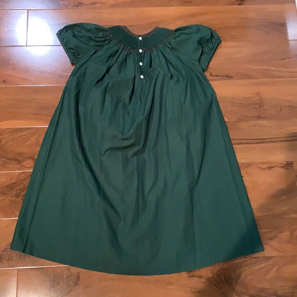 Girls simply smart 100% cotton green snowman Santa Christmas dress size 6X - Picture 4 of 5